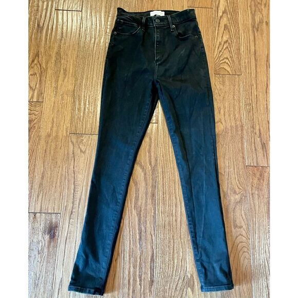 Abercrombie and Fitch the super skinny high rise black wash jeans 26 - Picture 4 of 11